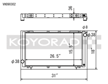 Koyo 91-94 Subaru Legacy 2.2L Turbo (MT) Radiator - view 1