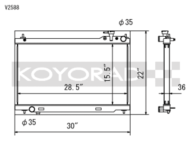 Koyo Aluminum Racing Radiator - 03-07 Infiniti G35 Coupe / 03-06 Sedan VQ35DE (MT)