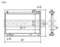 Koyo 03-07 Infiniti G35 Coupe / 03-06 G35 Sedan VQ35DE (MT) Radiator - view 1