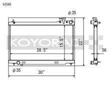 Koyo 03-07 Infiniti G35 Coupe / 03-06 G35 Sedan VQ35DE (MT) Radiator - view 1