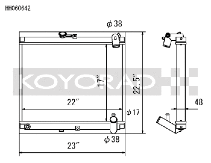 Koyo Aluminum Racing Radiator - 86-88 Mazda RX-7 FC NA/Turbo (MT)