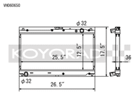Koyo 99-05 Mazda MX-5 Miata 1.8L (MT) Radiator - view 1