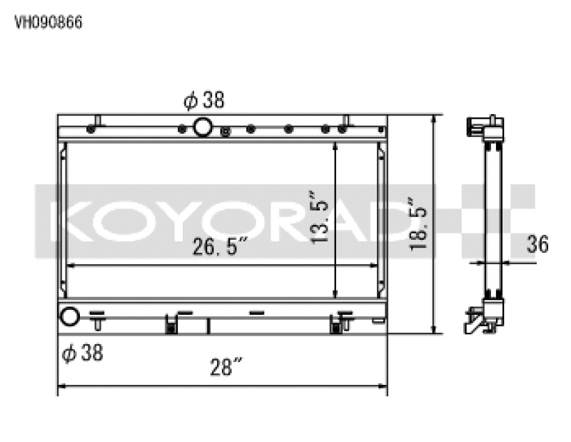 Koyo Aluminum Racing Radiator - 2002 Subaru Impreza WRX 2.0L Turbo