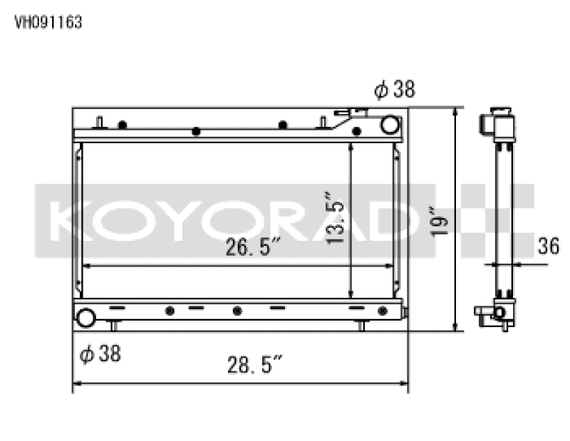 Koyo Aluminum Racing Radiator - 99-01 Subaru Impreza RS & 99-02 Forester 2.5L (MT)