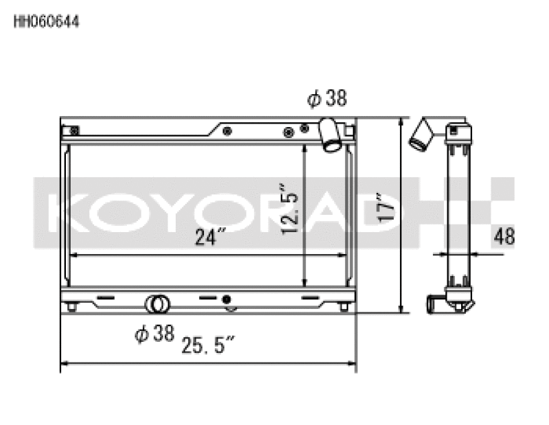 Koyo Aluminum Racing Radiator - 93-95 Mazda RX-7 FD3S 13B-REW Turbo (MT)