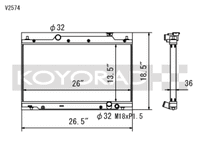 Koyo 02-05 Honda Civic Si 2.0L EP3 (MT) Radiator - view 1