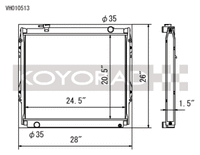Koyo 95-04 Toyota Tacoma V6 4x4 Manual Radiator - view 1