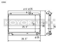 Koyo 04-08 Mazda RX-8 1.3L (MT) Radiator - view 1