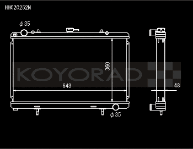 Koyo N-FLO Dual Pass Aluminum Racing Radiator - 89-94 Nissan 180SX / Silvia S13 SR20DET (MT)