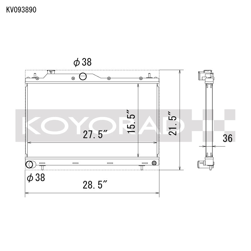 Koyo All Aluminum Performance Radiator - 22-25 Subaru WRX