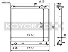 Koyo 04-13 Nissan Titan/Armada/QX56 5.6L V8 (Req. Trans Cooler) Radiator - view 2
