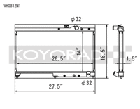 Koyo 92-00 Honda Civic 1.6 DOHC (Will Not Fit Vehicles w/AC) Manual Transmission Radiator - view 1