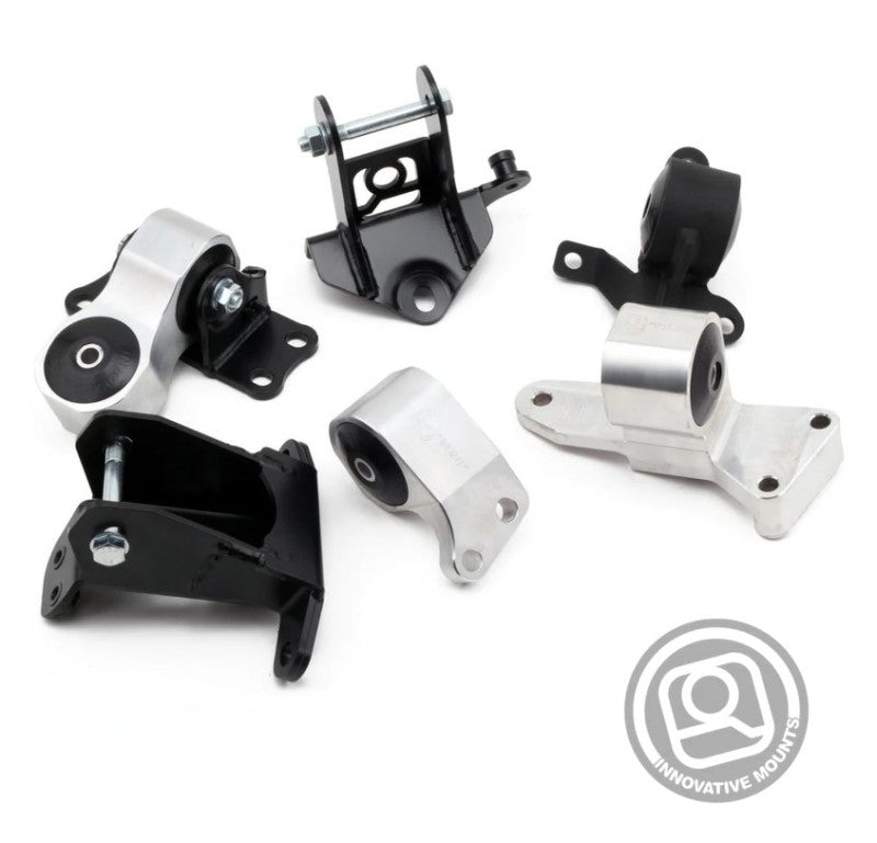 Innovative Mounts 06-11 Honda Civic Si K-Series Silver Billet Aluminum Mounts 75A Bushings (Not K24 Trans)