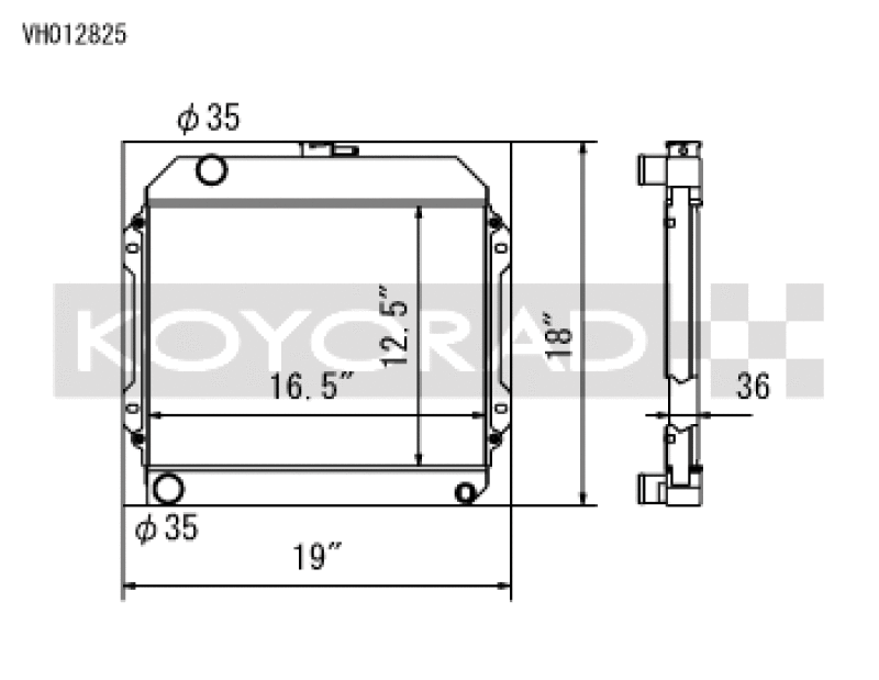 Koyo Aluminum Racing Radiator - 71-74 Toyota Corolla TE27 / TE28 / TS21 (MT)