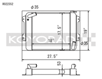 Koyo 70-78 Datsun 240/260/280Z (MT) Radiator - view 3