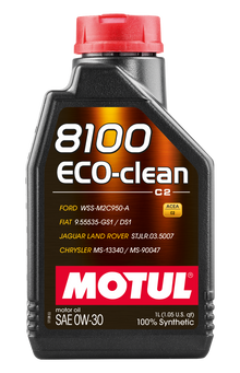 Motul 1L Synthetic Engine Oil 8100 Eco-Clean 0W30 12X1L - C2/API SM/ST.JLR 03.5007 - 1L - view 1