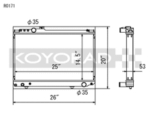 Koyo 86-92 Toyota Supra NA/Turbo MT Only (USDM Vehicles Req. M16x1.5 Plug) Radiator - view 2