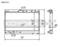 Koyo 03-07 Mitsubishi Evolution 8/9 2.0L Turbo (MT) Radiator - view 2