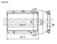Koyo 89-94 Nissan 240SX S13 2.4L KA24E/DE (MT) Radiator - view 2