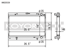 Koyo 89-94 Nissan 240SX S13 2.4L KA24E/DE (MT) Radiator - view 2