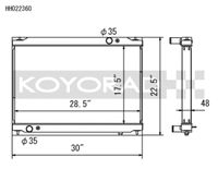Koyo 09-13 Nissan GT-R 3.8L (AT) Radiator - view 2