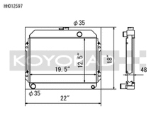 Koyo 70-74 Toyota Celica 1.6/2.0L I4 (MT) Radiator - view 2