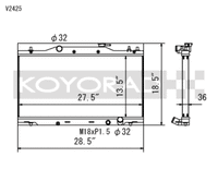 Koyo 02-06 Acura RSX Base/Type-S (MT) Radiator (Req. Non-OEM Rad. Cap) - view 1