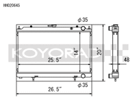 Koyo 95-98 Nissan 240SX S14 2.4L KA24DE (MT) Radiator - view 2