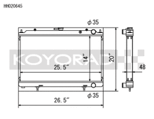 Koyo 95-98 Nissan 240SX S14 2.4L KA24DE (MT) Radiator - view 2
