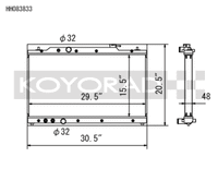 Koyo 2022 Honda Civic 1.5L Turbo (MT and CVT) / 2023 Acura Integra All Aluminum Radiator - view 1