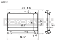 Koyo 09-11 Mazda RX-8 1.3L (MT) Radiator - view 2