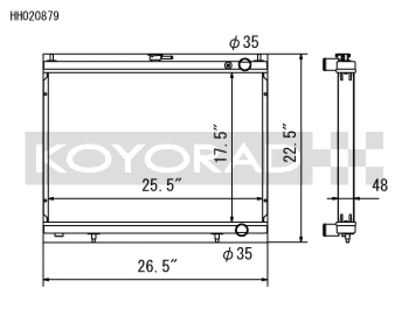 Koyo Aluminum Racing Radiator - 98-00 Nissan Skyline GT-R R34 RB26DETT Turbo