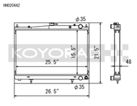 Koyo 94-98 Nissan Skyline GT-R/GT-S 2.6L Turbo Radiator - view 2