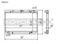 Koyo 90-96 Nissan 300ZX 3.0L Non Turbo MT Radiator - view 1