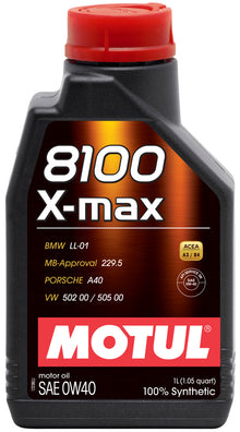 Motul 1L Synthetic Engine Oil 8100 0W40 X-MAX - Porsche A40 - view 1