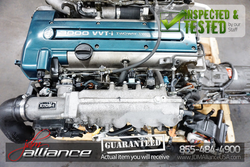 JDM Toyota 2JZ-GTE 3.0L DOHC Twin Turbo VVTi Engine Transmission ECU Supra