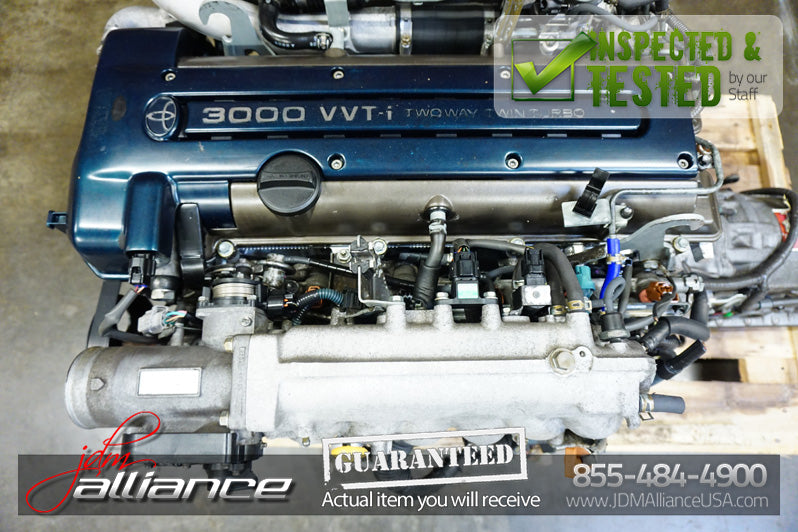 JDM Toyota 2JZ-GTE 3.0L DOHC Twin Turbo VVTi Engine Transmission ECU Supra