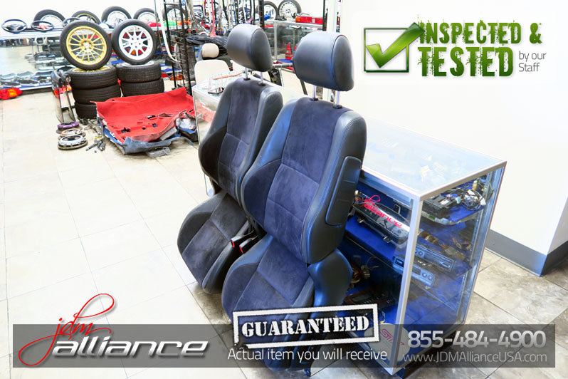 JDM Toyota Altezza SXE10 Front Seats Suede Leather Side Airbag Lexus IS300 - JDM Alliance LLC