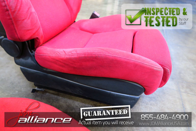JDM 02-05 Honda Civic Type R EP3 OEM Red Recaro Seats K20A - JDM Alliance LLC