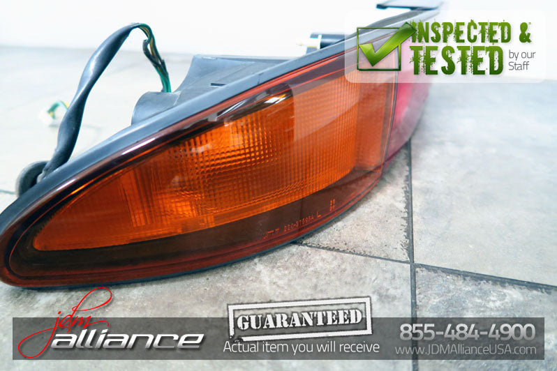 JDM 91-99 Mitsubishi 3000GT GTO VR4 OEM Rear Tail Lights Lamps & Center Garnish - JDM Alliance LLC