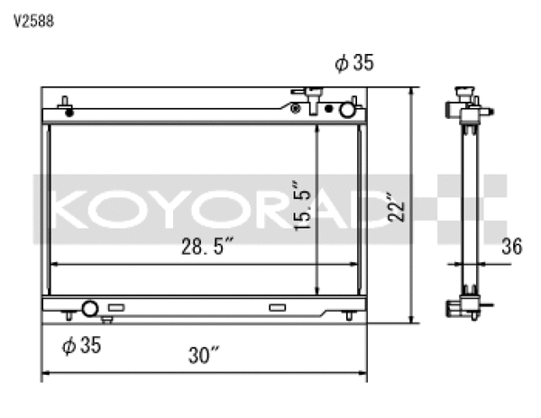 Koyo Aluminum Racing Radiator - 03-07 Infiniti G35 Coupe / 03-06 Sedan VQ35DE (MT)