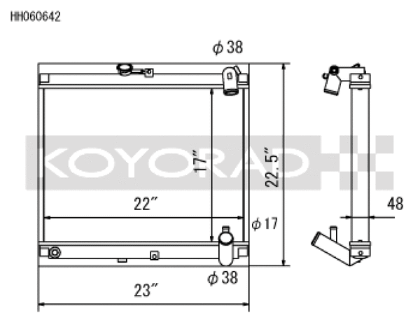 Koyo Aluminum Racing Radiator - 86-88 Mazda RX-7 FC NA/Turbo (MT)