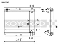 Koyo 89-92 Mazda RX-7 1.3L Late FC Chassis Turbo & Non Turbo Radiator - view 1
