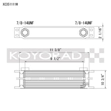 Koyo 35 Row Oil Cooler 11.25in x 11in x 2in (-10AN ORB provisions) - view 1