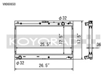 Koyo 99-05 Mazda MX-5 Miata 1.8L (MT) Radiator - view 1