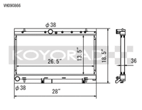 Koyo 2002 Subaru Impreza WRX 2.0L Turbo Radiator - view 1
