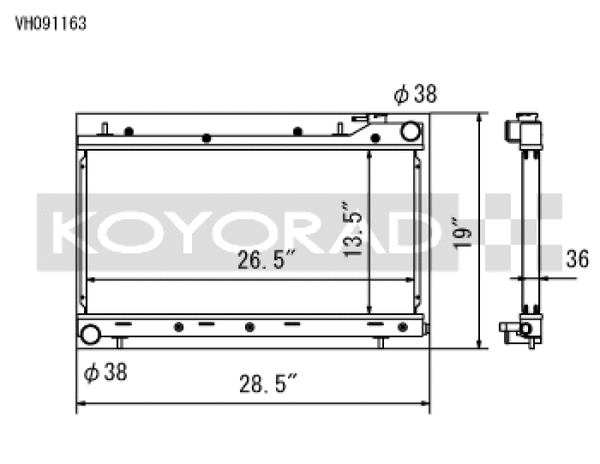 Koyo Aluminum Racing Radiator - 99-01 Subaru Impreza RS & 99-02 Forester 2.5L (MT)