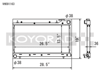 Koyo 99-01 Subaru Impreza RS / Outback 99-02 Subaru Forester 2.5L Performance Radiator - view 1