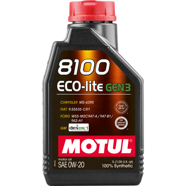 Motul 1L Synthetic Engine Oil 8100 Eco-Lite Gen3 0W20