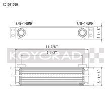 Koyo 10 Row Oil Cooler 11.25in x 3in x 2in (AN-10 ORB provisions) - view 1